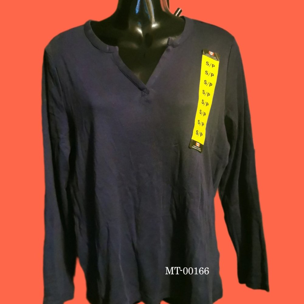 Rafaella  Long Sleeve Top (Blue)